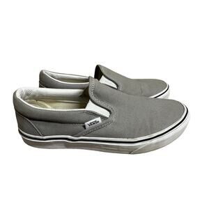 Vans Classic Slip-On Gray Sneakers Shoes Size Mens 6.5 womens 8